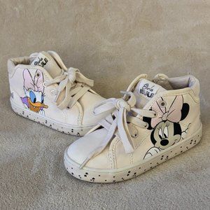 ZARA DISNEY BABY toddler size 26 (9 1/2) MINNIE/DAISY Zip Side Sneakers in Pink